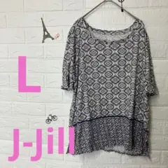 J-Jill Pima Scoop-Neck Elbow-Sleeve 【L】