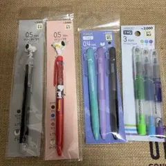 【匿名配送】韓国DAISO PEANUTS スヌーピー ボールペンセット レアのサムネイル