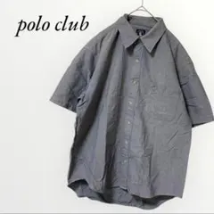 ポロクラブ 半袖シャツ 襟付き Lサイズ ゆったり グレー 仕事 通勤 ビジネス