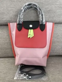 新品未使用 ロンシャン カバス S 2WAY トート ピンク レッド レザー