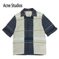 Acne Studiosオープンカラー チェック シャツ 半袖 開襟 総柄 46のサムネイル