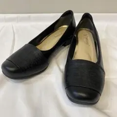 未使用 asics アシックス フットスキ パンプス 黒　24.5㎝ EEE