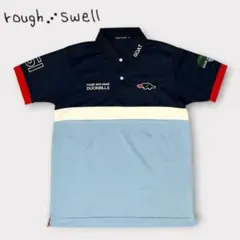 rough and swell ポロシャツ ネイビー/ライトブルー 日本製