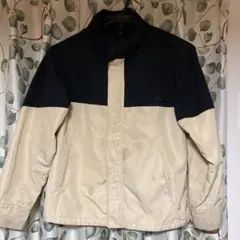 ベージュとネイビーのジャケット ポリエステル100%