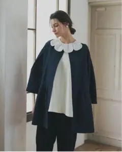 yori ノーカラーウール コクーンショートコート 38 新品未使用タグ付き ウールノーカラーコート | all item| yori