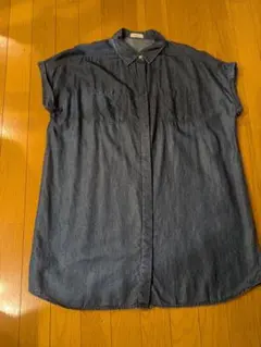 【値下げ】デニム ブルー 半袖シャツ ポケット付き