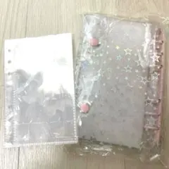 A6サイズ クリアバインダー 星柄 シール帳 リフィル10枚 ピンク