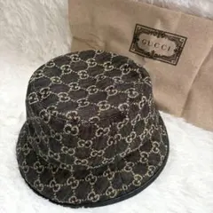 GUCCI GG Denim Bucket Hat Black M sizeのサムネイル