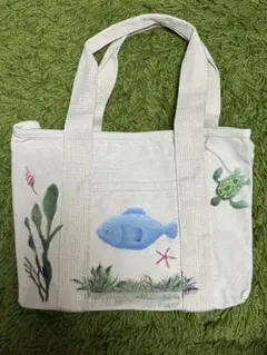 ハンドメイド トールペイント トートバッグ