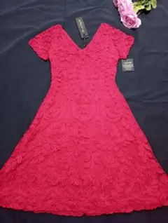 新品 Phase eight バテンレースリボン刺繍 ピンク ワンピースドレス