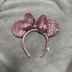 ディズニー ピンク ミッキー 耳 カチューシャ スパンコール
