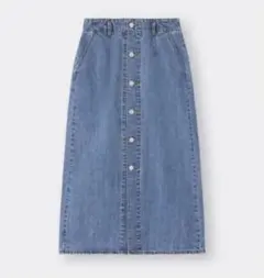 GU デニムフロントボタンナローミディスカート