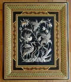 インド刺繍 壁掛け タペストリー 金糸 Peacock Design - メルカリ