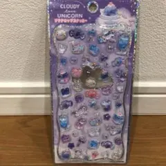 国内正規品　雲とユニコーンのキラキラシール ジュエルプチドロップステッカー