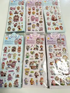ラブブぷっくりシール　ラブブ3Dシール　ラブブぷくぷくシール　6種セット
