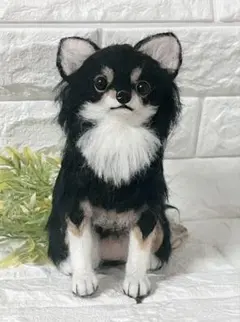 羊毛フェルト チワワ ブラックタン 犬ハンドメイド - メルカリ