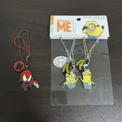 スパイダーマン ミニオン ペアストラップ 2種セット　値下げ可能