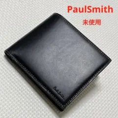 未使用PaulSmithポールスミス レザー長財布 マルチストライプ ブラック
