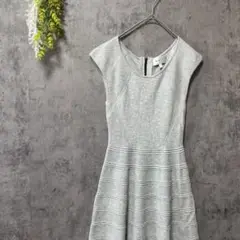 MILLY　ノースリーブニットワンピース　ボーダー　フレア　サマーニット　M