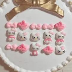 キティちゃん ピンク デカめ ネイルパーツ 15個セット