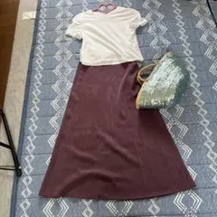 バーガンディ ロングスカート