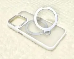 iPhone 15 Pro用ケース マットクリア・ホワイト