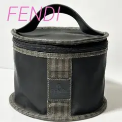 FENDI ヴィンテージ ペカン PVC レザー バニティ バッグ ミニハンド