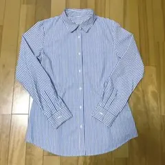 GU ストライプ シャツ 長袖 ブルー 青