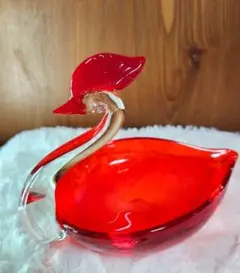 硝子製小物入れ　ニワトリ　ガラス製品　レトロ硝子　インテリア雑貨