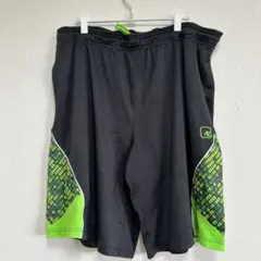 アンドワン 総柄 ハーフパンツ ワイド 2XL 黒緑 ポリエステルスポーツビッグのサムネイル