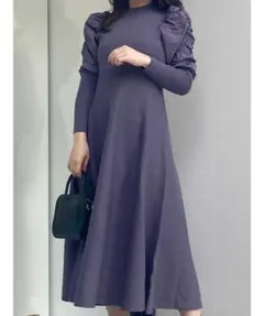 MERCURYDUO 異素材パワショルニットワンピース