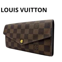 【美品】ルイヴィトン 長財布 ポルトフォイユ・サラ ダミエ エベヌ 6Q48