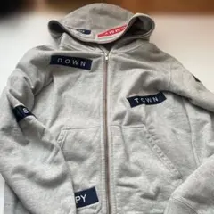 トミー・ヒルフィガー グレー ジップアップパーカーM size