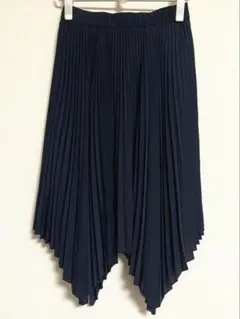 UNIQLO × JW ANDERSONアシンメトリープリーツスカートMネイビー