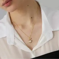 【ホワイト】color heart necklace R5N015