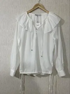 【新品未使用】ZARAフリル長袖ブラウス