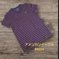 American eagle アメリカンイーグル Tシャツ M ネイビー＆赤③x