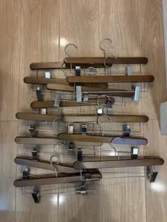 木製クリップ付き衣類ハンガー13本セット