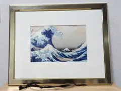限定100枚の希少品】大阪関西万博ミャクミャク×葛飾北斎 木版画(額縁付