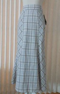 新品未使用タグ付☆ディアフル チェック柄マーメイドスカート ブルー L