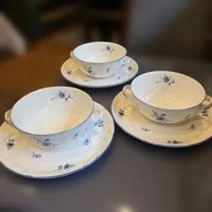 ノリタケ　クラフトーン　スープカップ&ソーサー　3セットのサムネイル