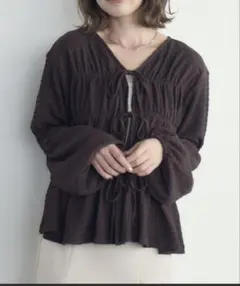 ［レトロガール］リボンペプラムギャザーBL