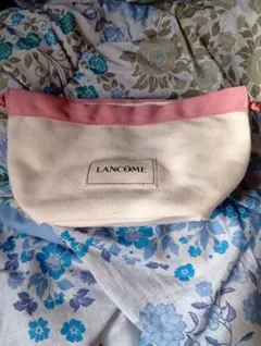 LANCOME キャンバスポーチ クリーム/ピンク