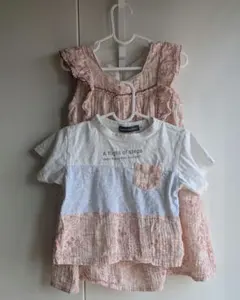 BeBe ワンピース110 Tシャツ95　姉弟　リンクコーデのサムネイル