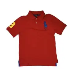 現行 Ralph Lauren ビッグポニー ポロシャツ 鹿の子 短丈 レッド