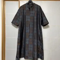 着物リメイクチュニックワンピース　大島紬リメイクワンピース