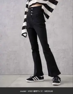 WEGO/ハイウエストストレッチフレアデニムパンツ M 3/18まで