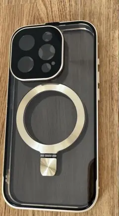 iPhone15Pro クリアゴールドソフトケース　MagSafe対応