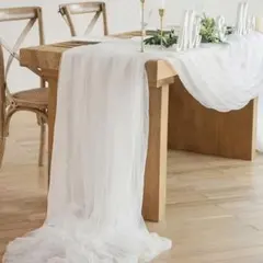 【美品】ホワイト テーブルセンター 160cm x 300cm