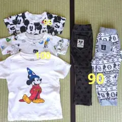 Disney ミッキーマウス Tシャツ＆ズボン　5点セット 90〜100cm